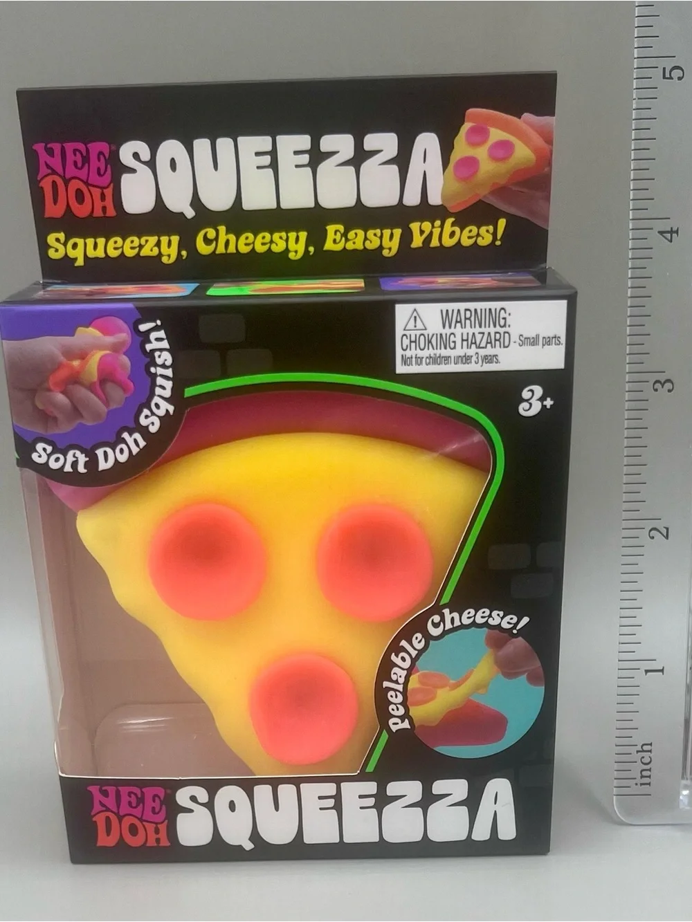 Authentic Schylling NeeDoh SQUEEZZA Pizza 🍕Orange/Yellow/Pink 🧡💛🩷 Soft Doh NEW
